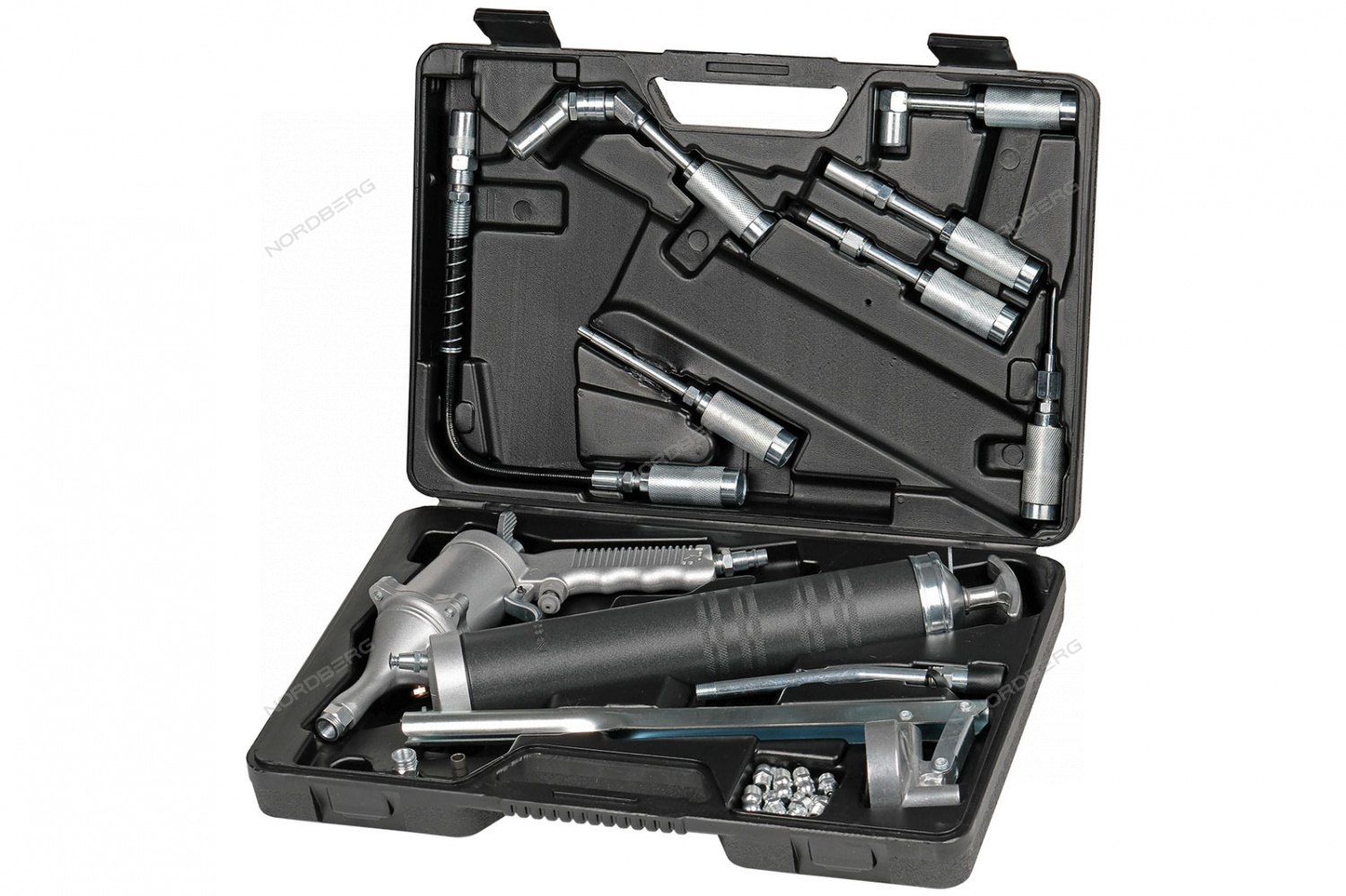 Шприц плунжерный пневматический с поворотом рукоятки, 400 мл, с насадками в кейсе