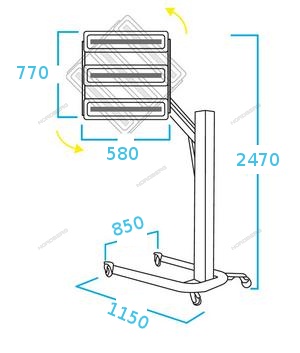 Сушка инфракрасная 220 В, коротковолновая, 3 элемента