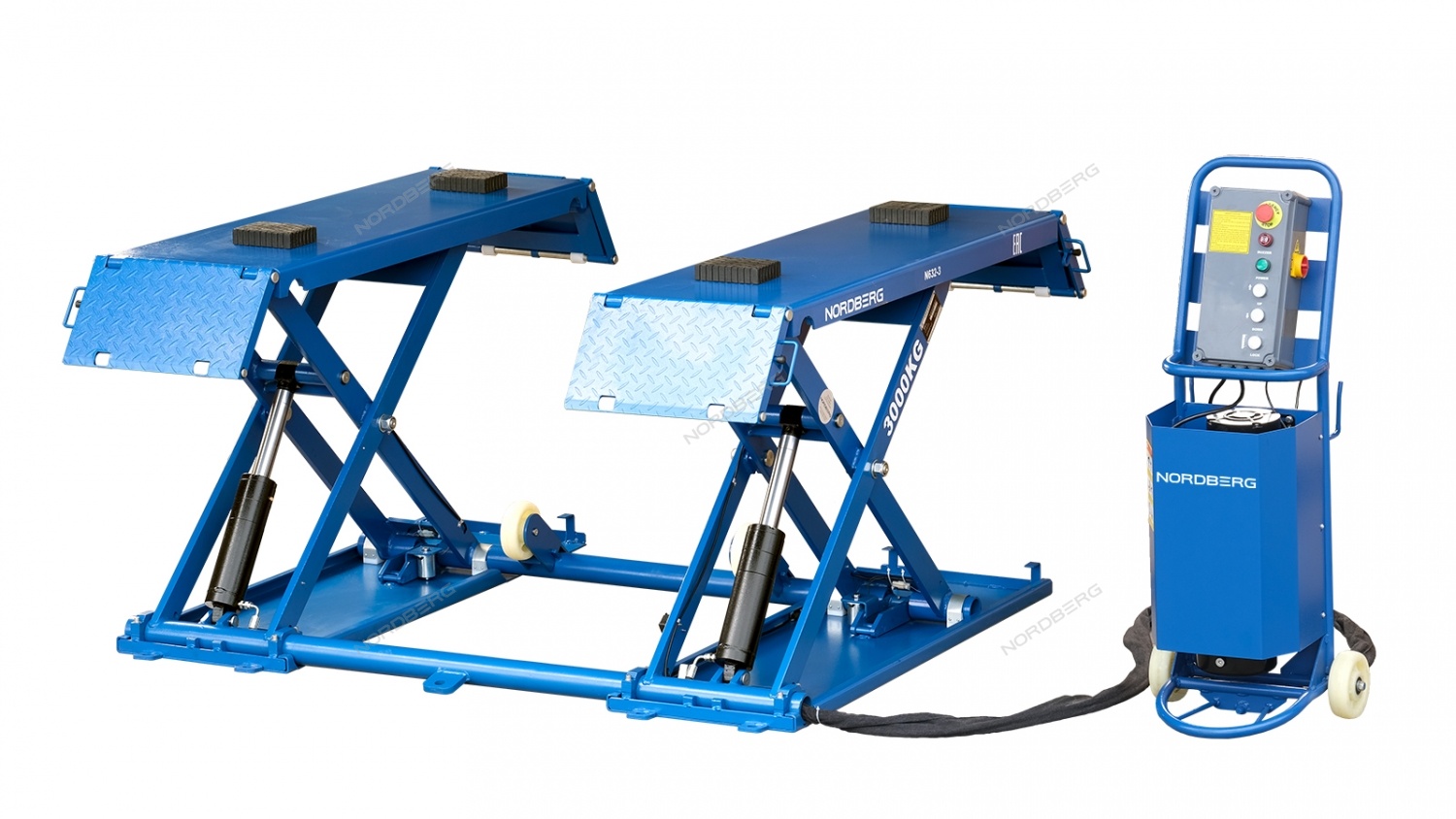 Подъемник ножничный 3 т, 220 В, синий