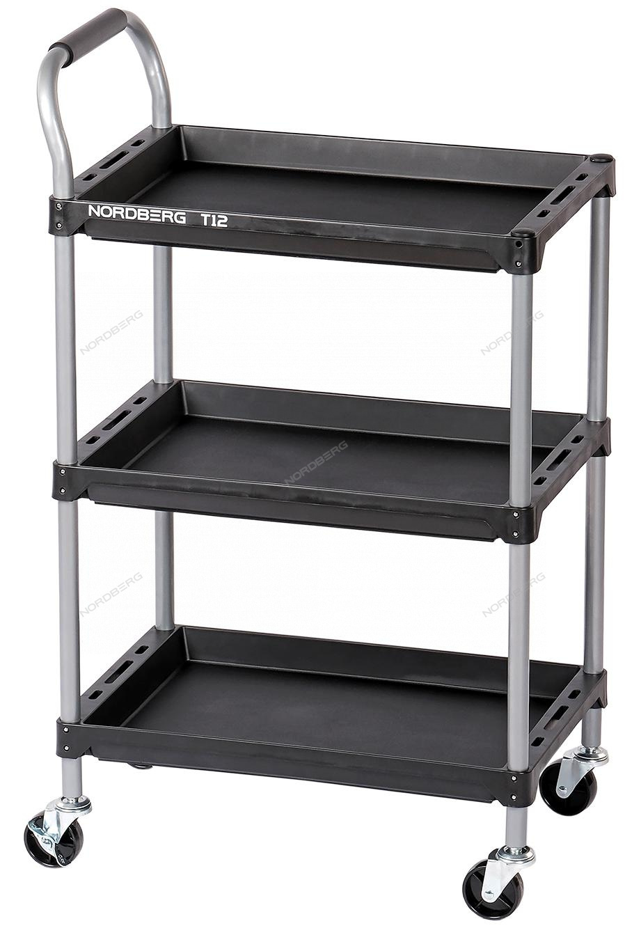 Тележка инструментальная, 3 пластиковые полки