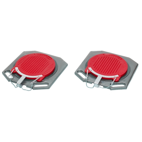 Круги поворотные (поворотные платформы) для сход-развала (комплект 2шт.), 400*400*50 красные