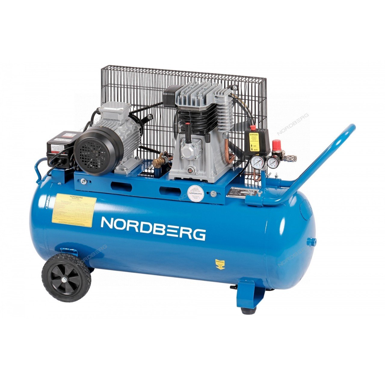 Компрессор поршневой с ременной передачей 380 В, ресивер 100 л, 390 л/мин