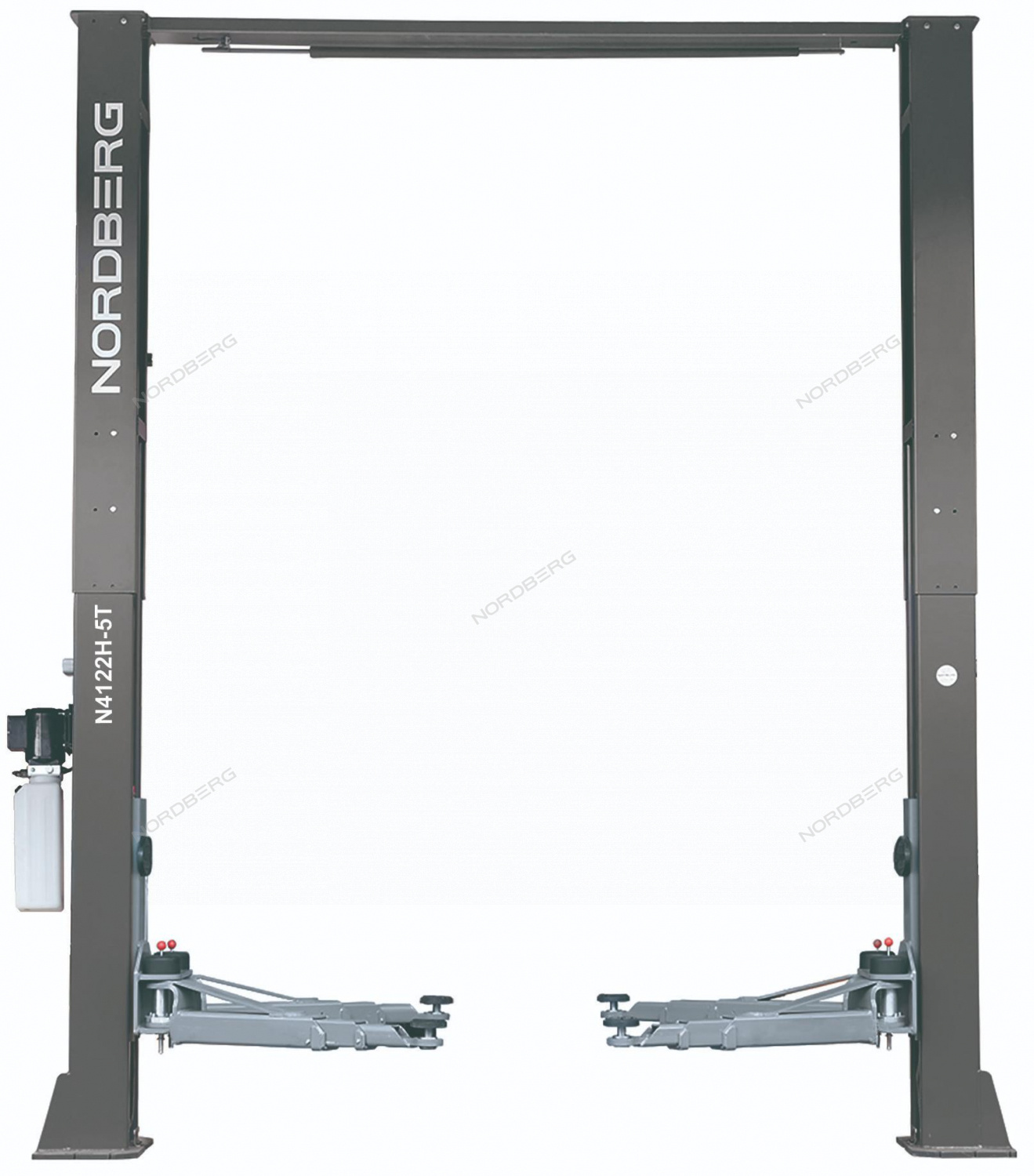 Подъемник двухстоечный 5 т, верхняя синхронизация, 380 В, серый