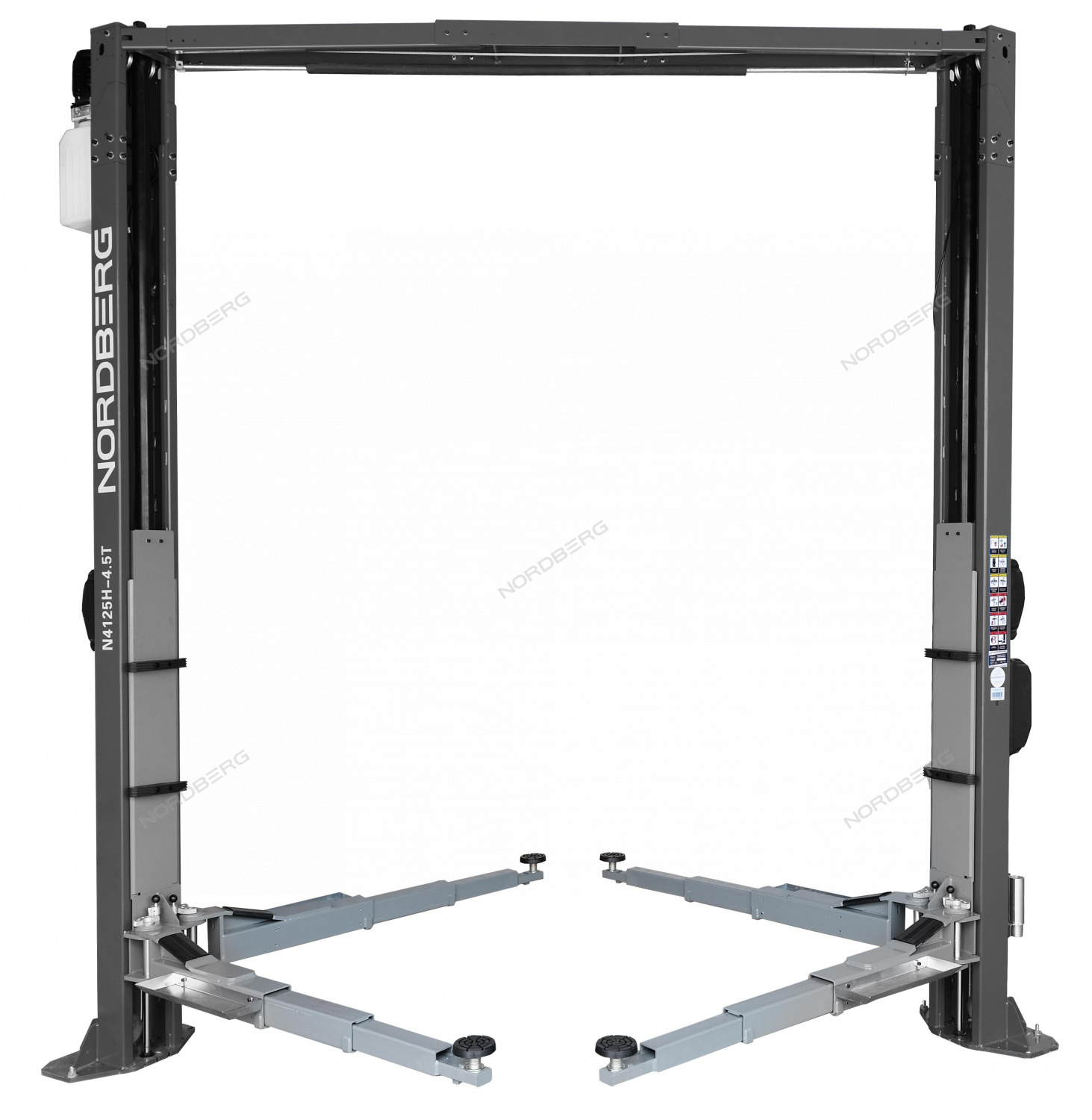 Подъемник двухстоечный 4,5 т, верхняя синхронизация, 380 В, серый