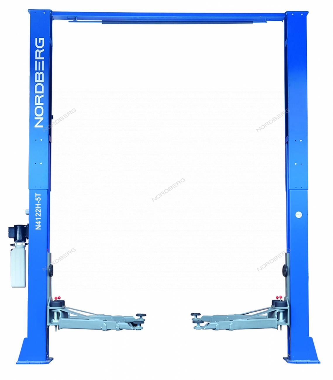 Подъемник двухстоечный 5 т, верхняя синхронизация, 380 В, синий