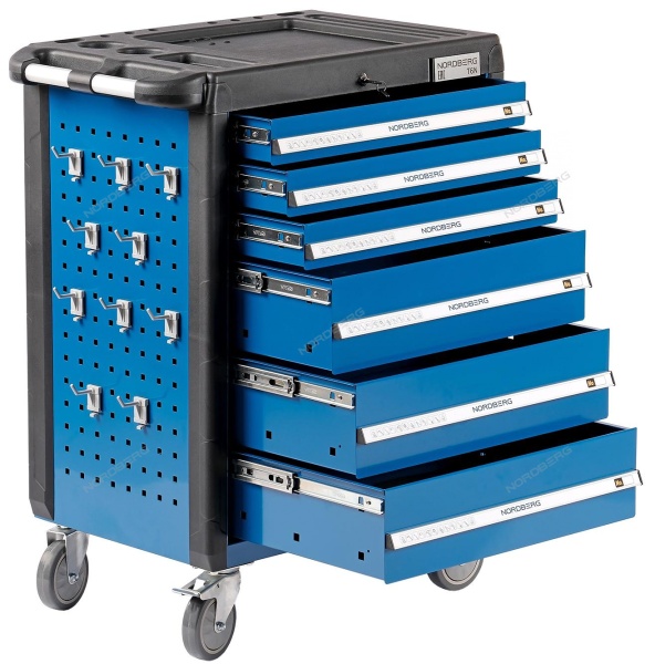 Тележка инструментальная, 6 выдвижных ящиков, синяя