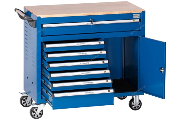 Тележка инструментальная, 7 выдвижных ящиков