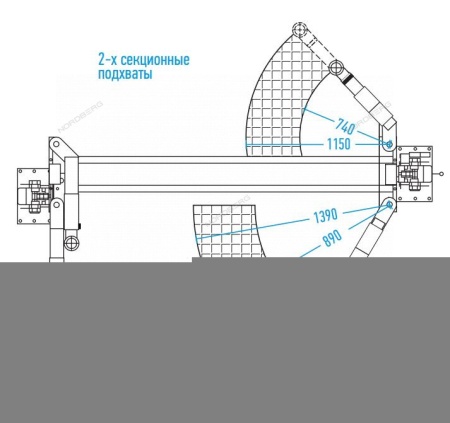 Подъемник двухстоечный 4 т, асимметричный, 380 В