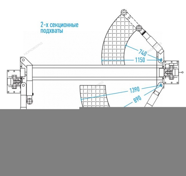 Подъемник двухстоечный 4 т, асимметричный, 380 В