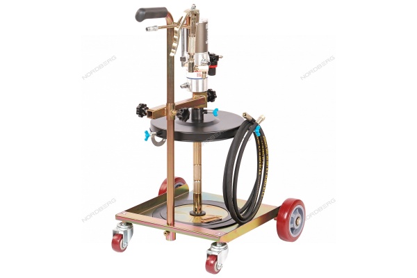 Установка пневматическая для раздачи густой смазки из бочек 20-60 л, с тележкой