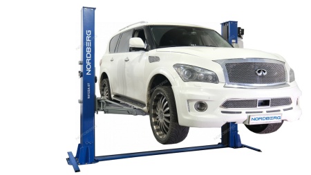 Подъемник 380V 2х стоечный 5т, с нижней синхронизацией, с электростопорами, синий