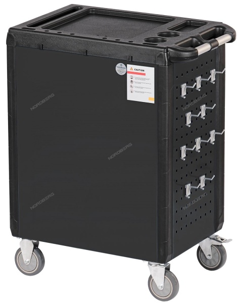 Тележка инструментальная, 5 выдвижных ящиков, серая