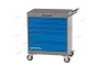 Тележка инструментальная, 5 выдвижных синих ящиков (RAL 7012/5005)