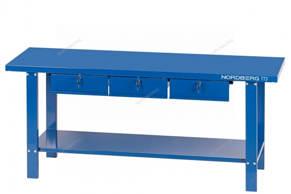 Верстак слесарный, 3 подвесных ящика