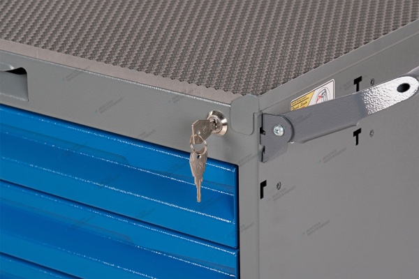 Тележка инструментальная, 6 выдвижных синих ящиков (RAL 7012/5005)