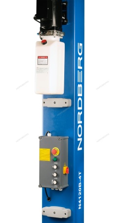 Подъемник двухстоечный 4 т, с электростопорами, 220 В, синий