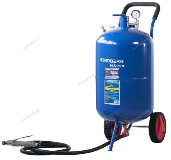 Установка пескоструйная, бак для песка, 74 л