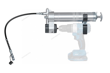 Шприц-насадка на шуруповерт, плунжерный для густой смазки, 400 мл