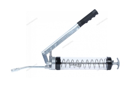 Шприц двухплунжерный для густой смазки с прозрачной тубой, 400 мл