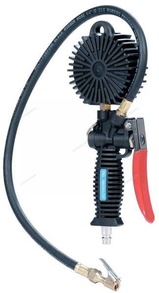 Пистолет для подкачки колес с жидкостным манометром 80 мм