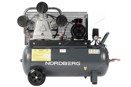 Компрессор поршневой с ременной передачей 380 В, ресивер 100 л, 950 л/мин