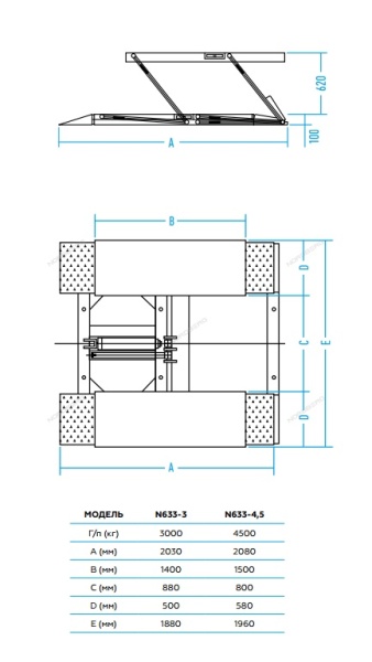 Подъемник ножничный 3т, 380В