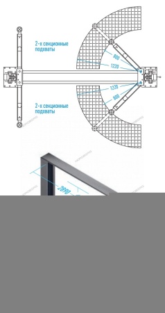 Подъемник 220V 2х стоечный 4т с верхней синхронизацией, H=3,6 м (серый)