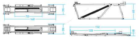 Подъемник ножничный 2,5т, портативный, мобильный 220В