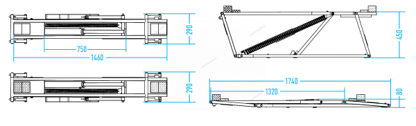 Подъемник ножничный 2,5т, портативный, мобильный 220В