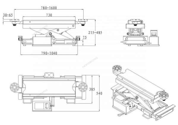 Траверса пневмогидравлическая г/п 2т. для подъемников N634, 4445J, 4450J