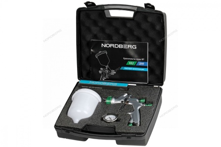 Краскопульт HVLP с верхним бачком, сопло 1,4 мм, пластиковый кейс