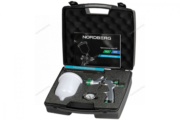 Краскопульт HVLP с верхним бачком, сопло 1,4 мм, пластиковый кейс