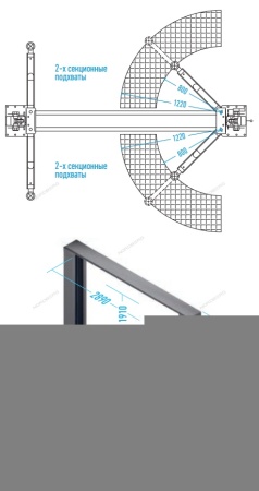 Подъемник 380V 2х стоечный 4т с верхней синхронизацией, H=3,6 м, с электростопорами (синий)