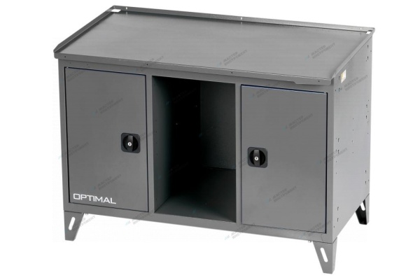 Верстак слесарный трехтумбовый, 2 серые створки (RAL 7012/7015)