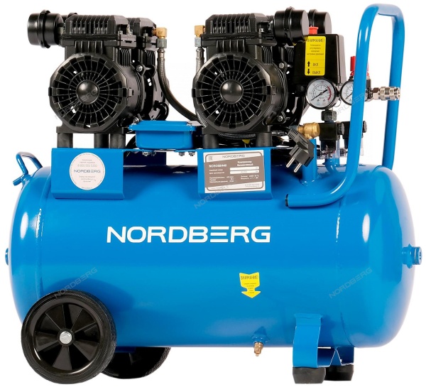 Компрессор безмасляный 220 В, ресивер 50 л, 440 л/мин