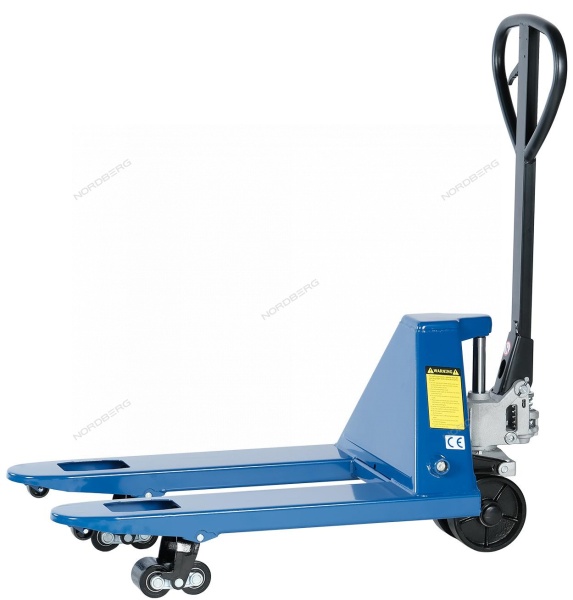 Тележка складская гидравлическая короткая 2,5 т, с ПУ колесами