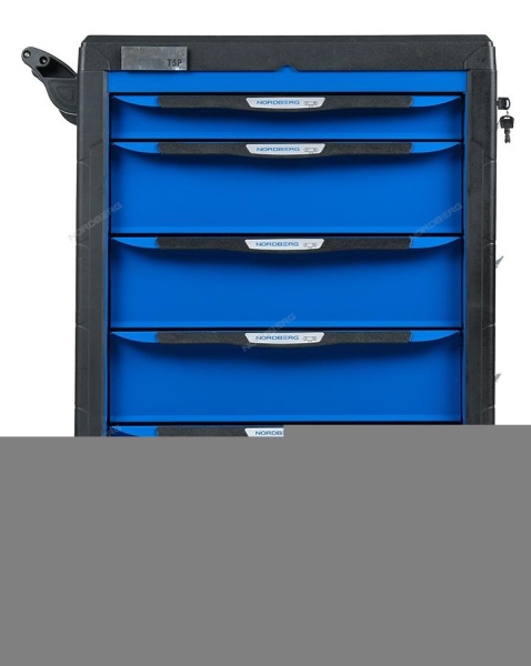 Тележка инструментальная, 5 выдвижных ящиков, с системой защиты от опрокидывания, синяя