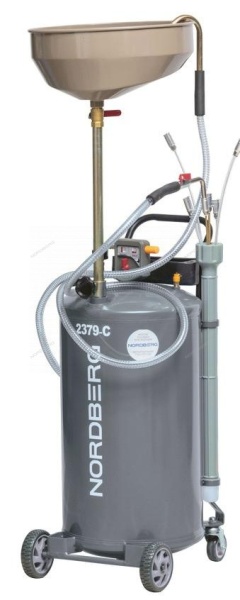 Установка для сбора масла пневматическая, 65 л, серая