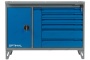 Верстак слесарный двухтумбовый, 7 синих ящиков (RAL 7012/5005)