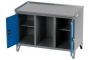 Верстак слесарный трехтумбовый, 2 синие створки (RAL 7012/5005)