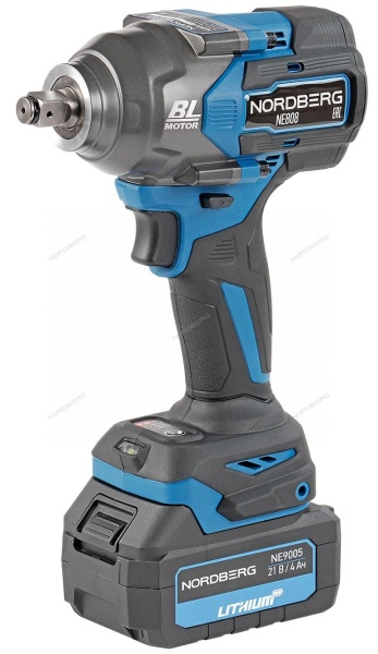 Гайковерт аккумуляторный, 1/2", 20 В, 1000 Нм, 2 аккумулятора 4A и зарядное устройство, в кейсе