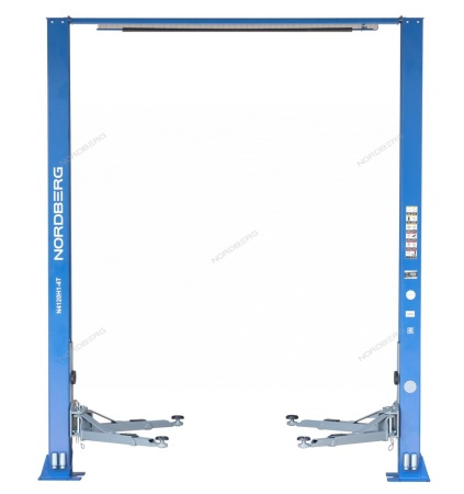 Подъемник двухстоечный 4 т, верхняя синхронизация, H=4 м, 220 В, синий