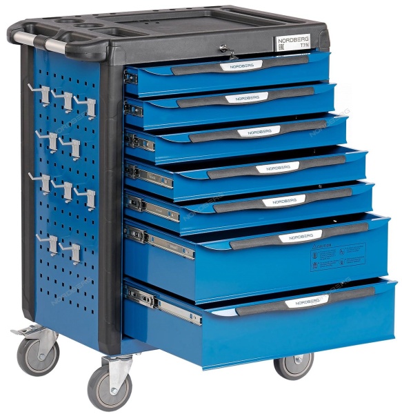 Тележка инструментальная, 7 выдвижных ящиков, синяя