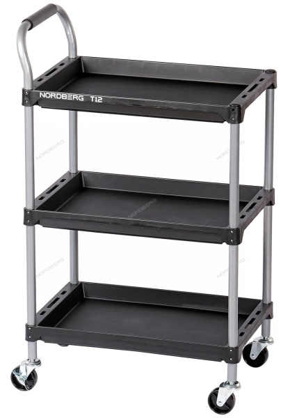 Тележка инструментальная, 3 пластиковые полки