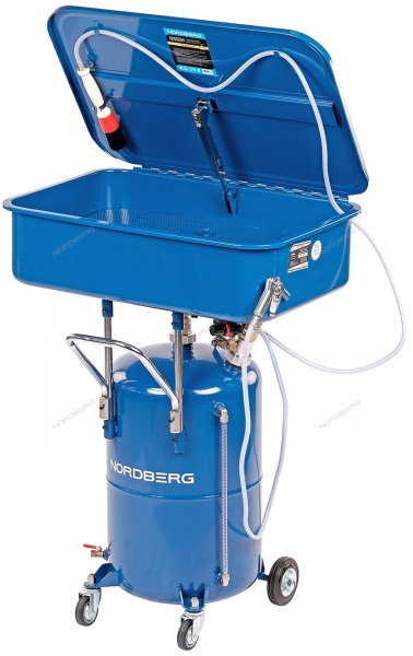 Установка для мойки деталей, 50 л, с пневмонасосом и бочкой 65 л