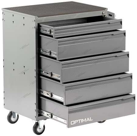 Тележка инструментальная, 5 выдвижных ящиков /OPTIMAL-NT115/