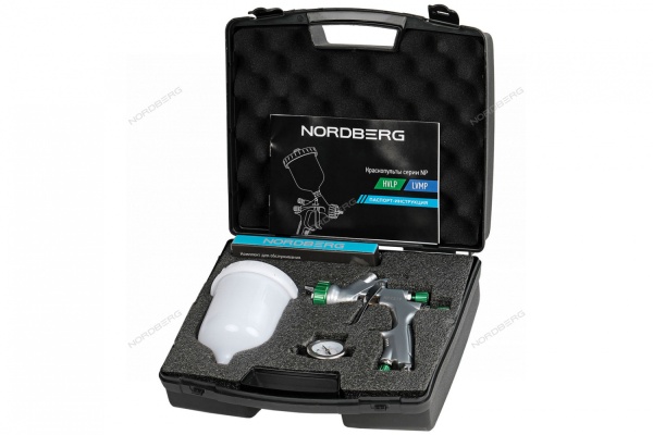 Краскопульт HVLP с верхним бачком, сопло 1,8 мм, пластиковый кейс