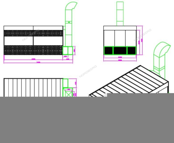 Пост подготовки NB100B к окраске с колоннами