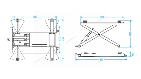 Подъемник ножничный мобильный, 3 т, 220 В