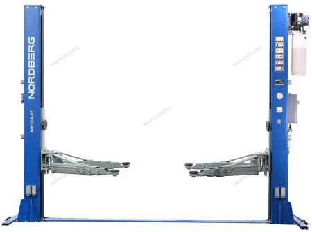 Подъемник двухстоечный 5 т, нижняя синхронизация, с электростопорами, 380 В, серый